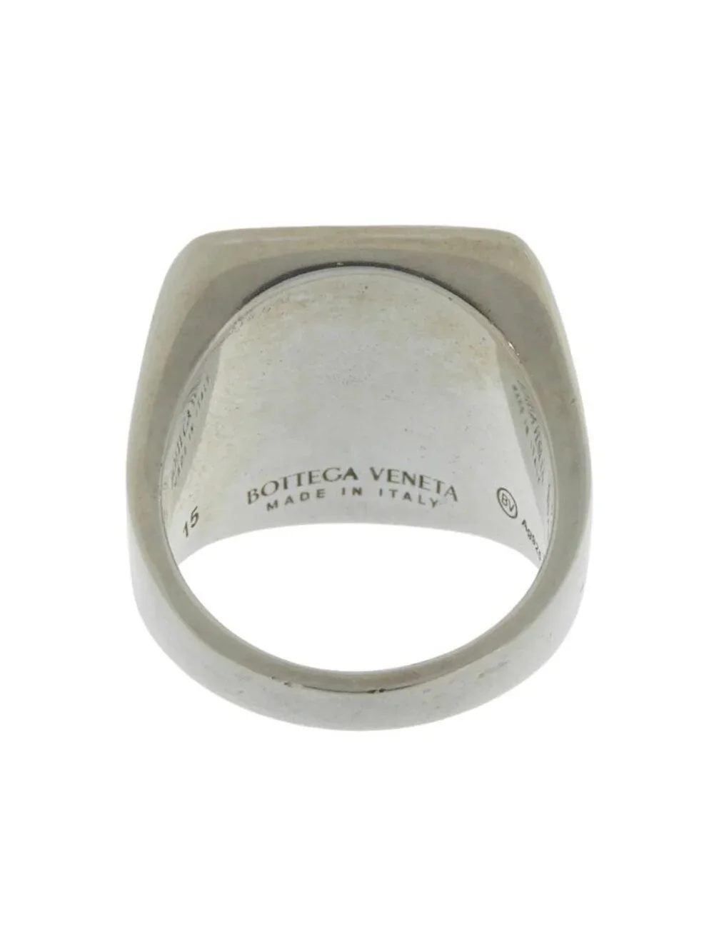 Bottega Veneta Essentials Ring Silver Signet Light Blue